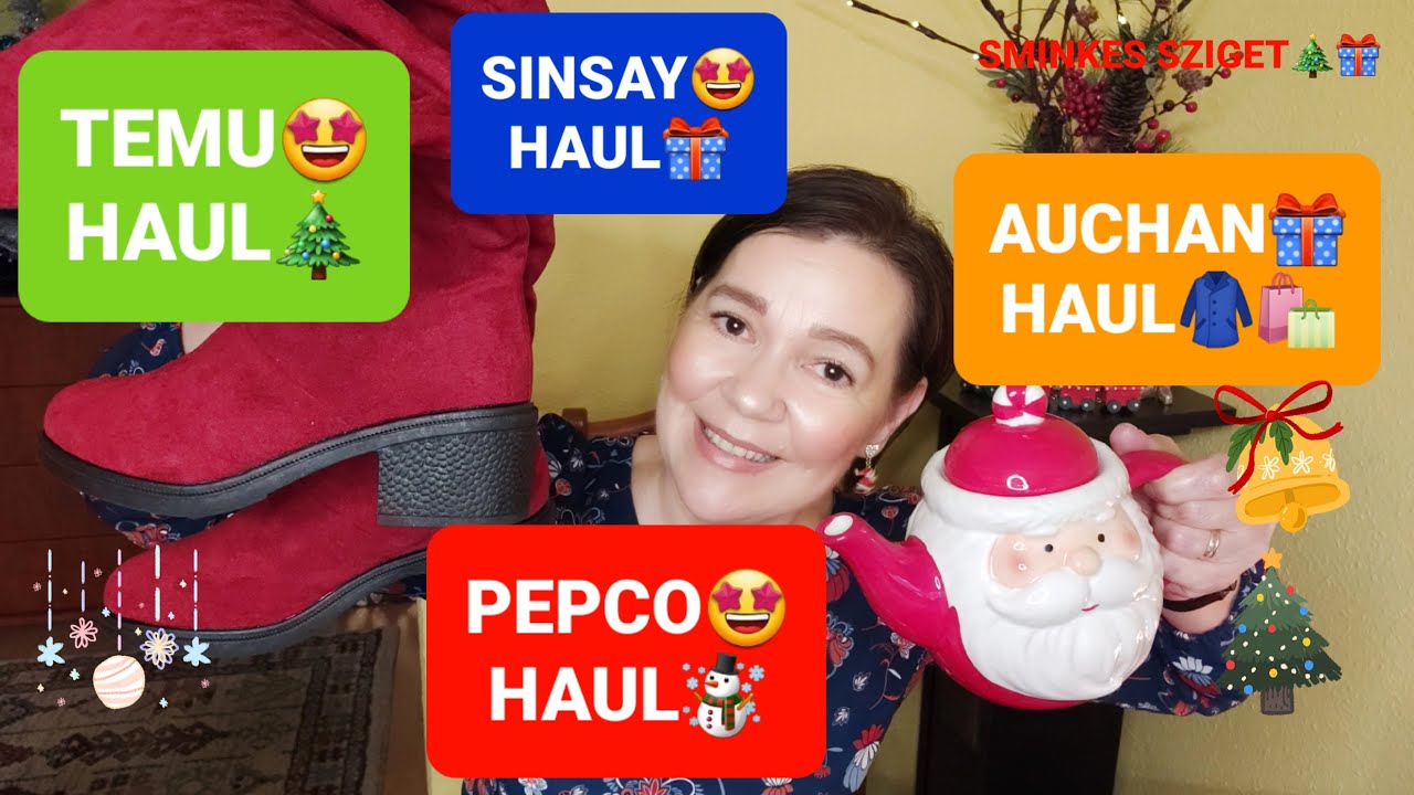 TEMU HAUL🎄🛒🎁SINSAY HAUL 🎄🛒🎁 AUCHAN HAUL 🎄🎁🛒 PEPCO HAUL🎄🛒VAJON MEGÉRTE EZEKBEN A BOLTOKBAN VÁSÁROLNI