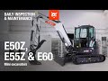 Daily inspection and maintenance bobcat e50z e55z and e60 mini excavators