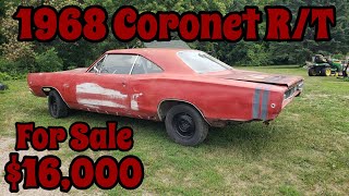 1968 Coronet R/T For Sale. Farmington MN, $16,000 #mopar #dodge #forsale #projectcar