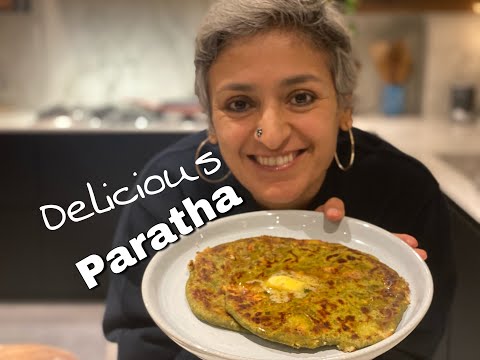 SPINACH FLATBREADS STUFFED WITH DELICIOUS POTATOES AND PANEER | Alu paratha | Food with Chetna