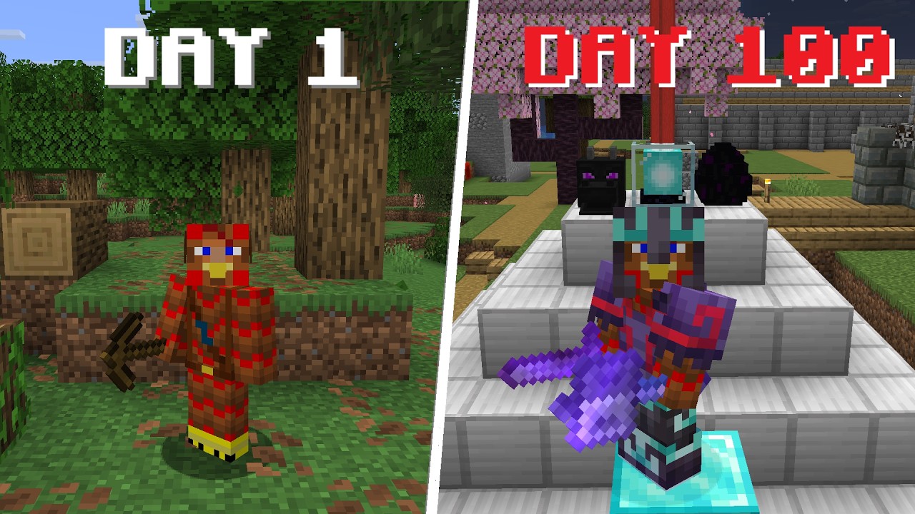 I survived 100 Days in HARDCORE Minecraft - YouTube
