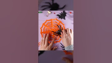 Easy DIY Paper Spiderweb & Spider | Quick Halloween Decorations Tutorial #diy #howtomake #halloween