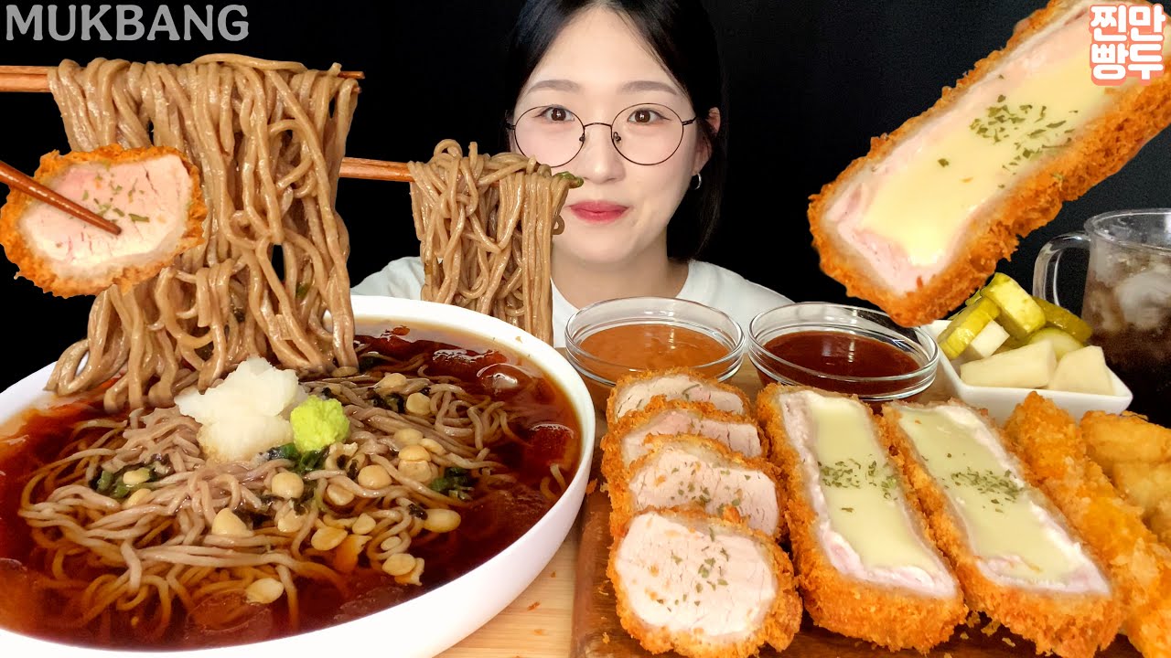 Cold buckwheat noodles & Tonkatsu | KOREANFOOD MUKBANG ASMR