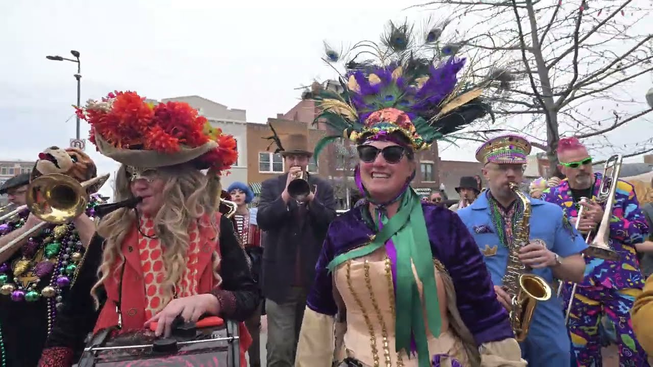 The Sunny Side of the Street - River City Brass Band Mardi Gras Parade Downtown Lawrence, KS 2/17/26
