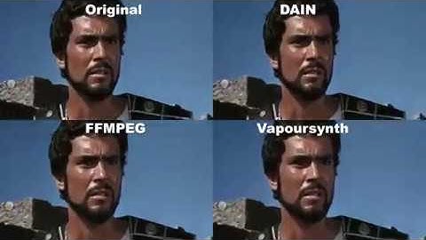 Comparing DAIN interpolation with classic interpolation in Ray Harryhausen stop motions.