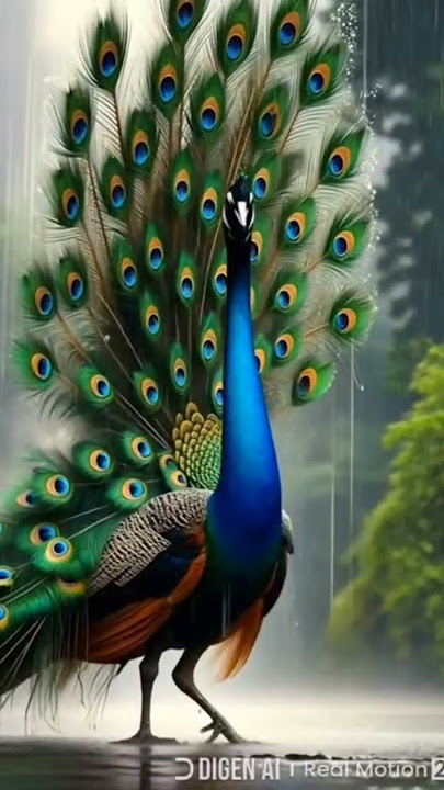 Majestic Peacock Dances in Rain | Ultra-Realistic 4K Nature Aesthetic | Viral 2025 Cinematic Reels