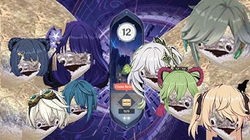 C6 Alhaitham showcase | Spiral Abyss 4.0 Full Star clear | Genshi Impact ft. budget raiden national