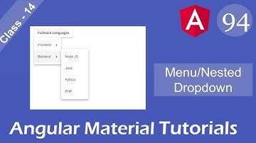angular material menu | Angular material nested dropdown | Angular material dropdown #angular