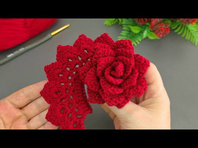Woww!.. 🥰 Super easy. How to Crochet a Rose Step by Step, Quick
