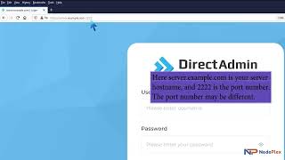 how to login to directadmin