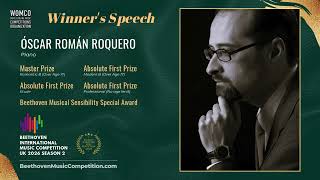 Winner's Speech | Óscar Román Roquero | Piano | Beethoven International Music Competition UK 2026