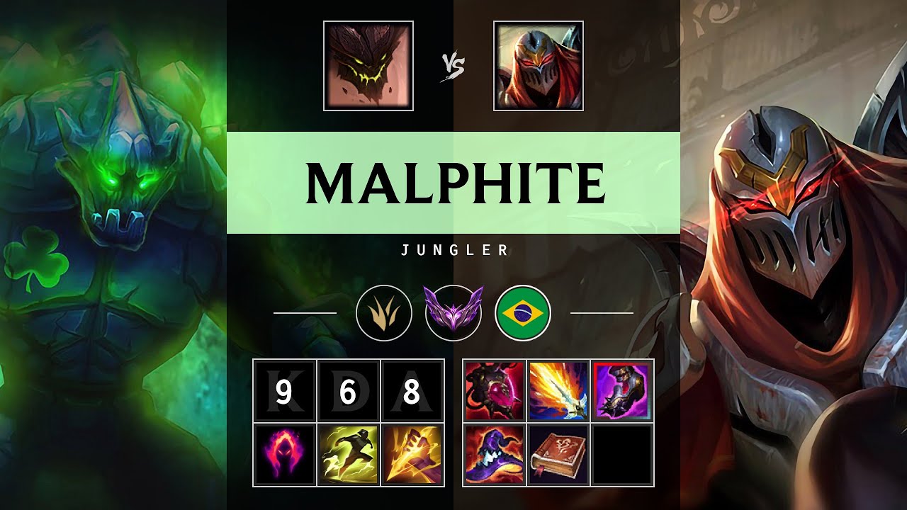 Malphite Jungle vs Zed - BR Master Patch 25.18