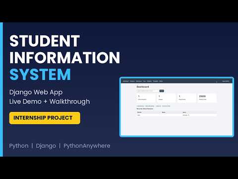 Student Information System | Django Web App Live Demo | Internship Project