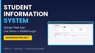 Student Information System | Django Web App Live Demo | Internship Project