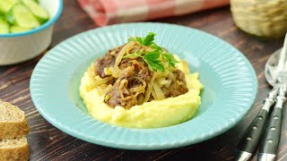 Сливочная утиная печень с луком / Жарим на сковороде, очень вкусно!
