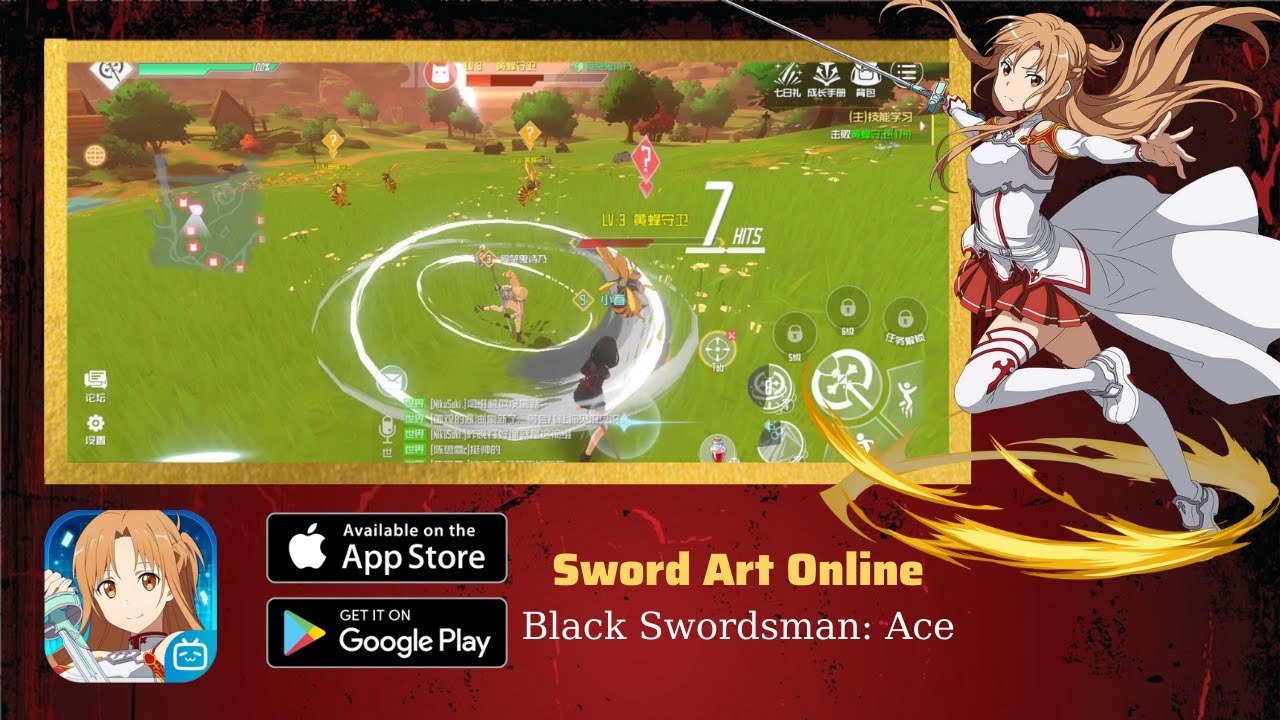 Sword Art Online Black Swordsman Ace MMORPG Gameplay (Android /iOS
