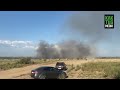 Пожар в Новопокровке. Горит пшеничное поле