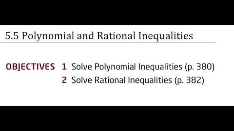 MTH1245 5-5 Polynomial and Rational Inequalities