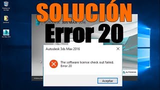 3D MAX [The software license checkout failed error 20] SOLUCIÓN A ESTE CASO - YouTube