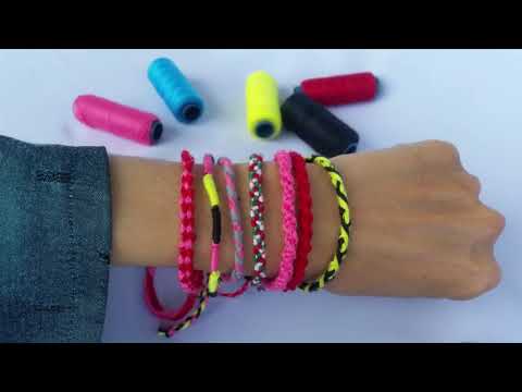 4 CARA MEMBUAT GELANG DARI BENANG JAHIT YANG MUDAH - YouTube