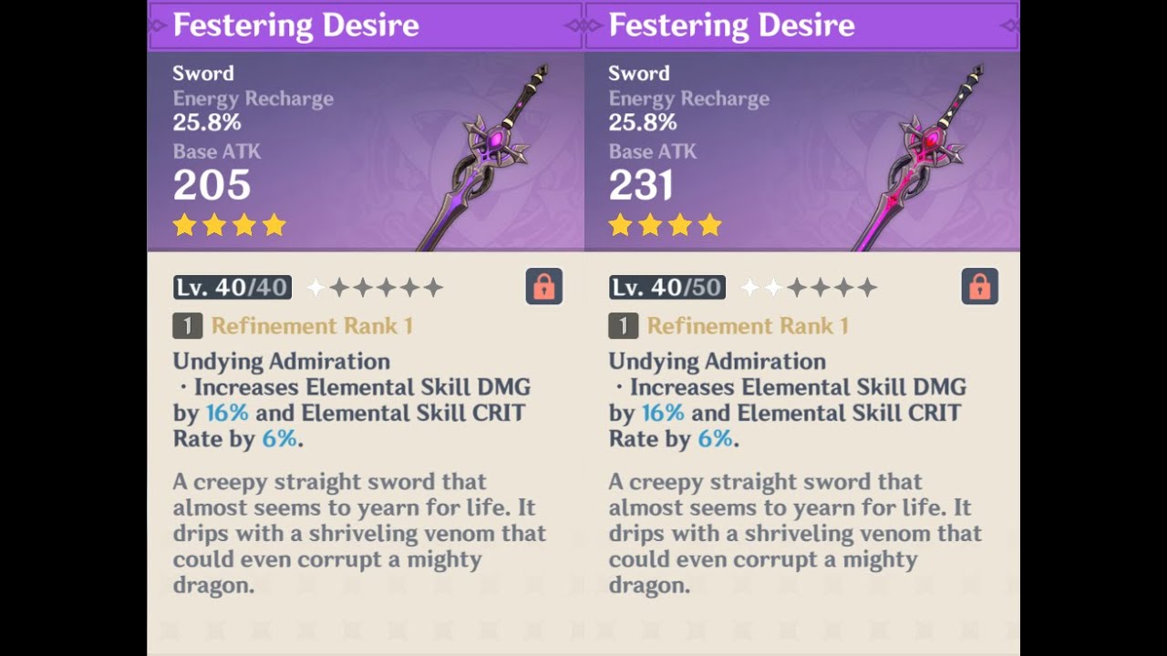 Festering Desire Weapon Appearance Base Vs Ascended In Genshin Impact Youtube Festering Desire Weapon Appearance Base Vs Ascended In Genshin Impact Youtube