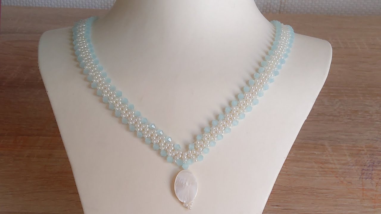 گردنبند کریستال و منجوق ظریف و زیبا Beautiful &Delicate necklace N124👌