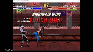 Ultimate Mortal Kombat 3 Genesis 7:58
I wanted to make sure I had a good run of this before uploading any more runs of this game, and not upload a dozen pbs of mediocre times in this version. This run puts me currently in 2nd place on sr.com behind HeatGaming 7:54 Smoke run. The run had godlike RNG for what Im used to so far and the pace was pretty much wr pace if Motaro hadnt screwed around so badly.
For this Nightwolf run the Genesis version has a much welcomed advantage of being able to perform drop combos on the female ninjas, which the SNES version couldnt for whatever reason. The other major point is Shao Kahns hit detection is ludicrous on Genesis and he is kind of an infamous piece of gaming history for many lol, so an intriguing strat I came up with is necessary to consistently kill him in good time that works on punishing him after every barge or knee strike attack. Jump-on combos like I did in the SNES version is suicide unless its a crossover combo on Kahn wakeup.
The timer was partially visible over the emulator in the top left which I didnt realize until I finished the run. Ultimate Mortal Kombat 3 Genesis 7:58