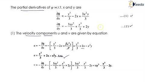 Problem No. 1 on Velocity Potential Function and Streamline Function - Fluid Mechanics 1