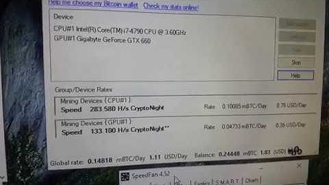 Mining Bitcoin with GTX 660 and I7 4790