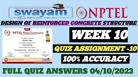NPTEL ।। Design Of Reinforced Concrete Structure ।। ASSIGNMENT WEEK 10।। 2023  #youtubeshorts #viral