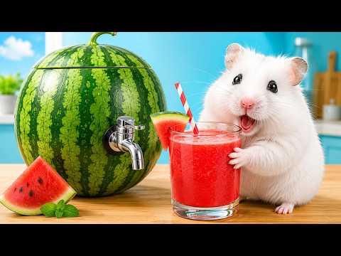 Hamster Enjoys Watermelon Juice and Then Escapes from Prison Maze | Hamster Maze