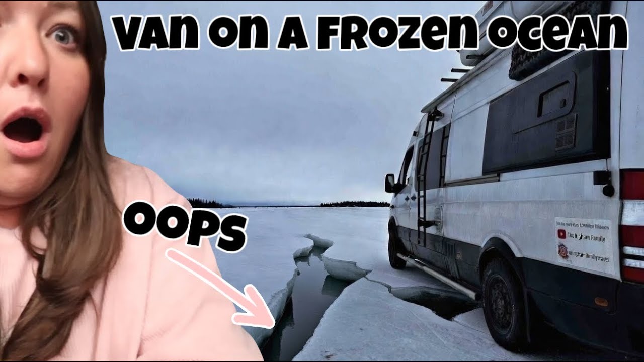 Mum Freaks Out after Driving Onto a Frozen OCEAN in the Van.. 