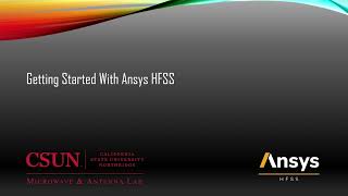 Getting Started with Ansys HFSS