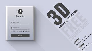 [Online Tutorials] Animated Login Form with Source Code | 3D Login Page using Html CSS