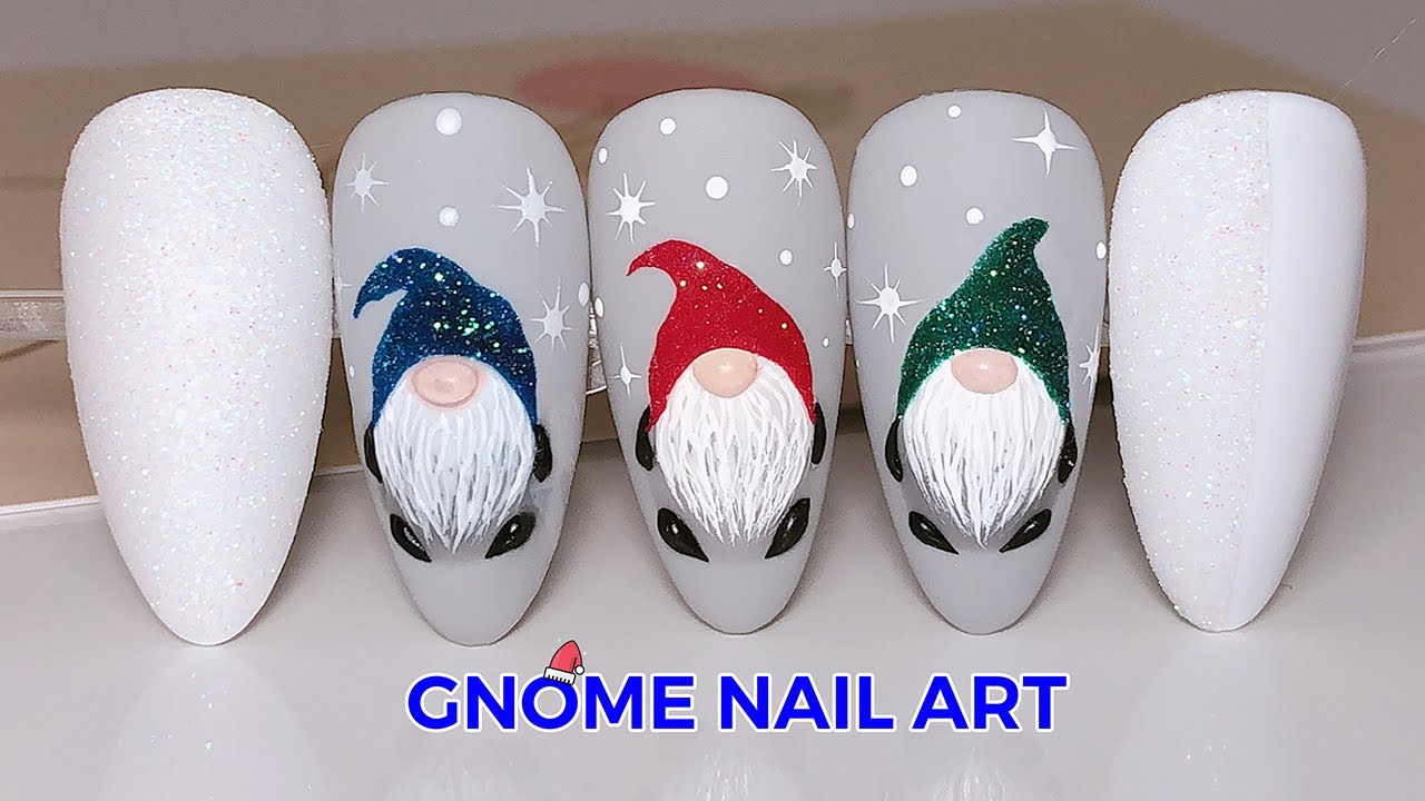 Рождественский гномский дизайн ногтей - ANALIA Nails