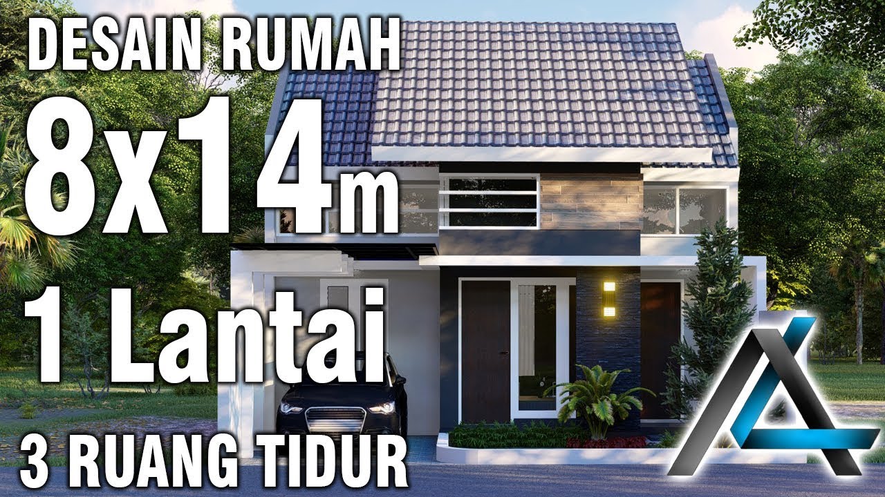 Desain Rumah 8x14 Meter 1 Lantai3 Ruang Tidursultengjasadesain