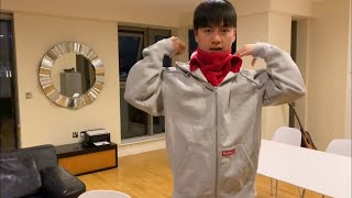 Supreme Final Week 19 FW22 Season Double Hood Facemask Zip Up Hooded  Sweatshirt Grey