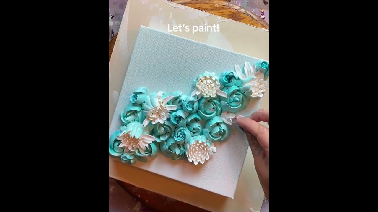 #sculptedacrylic #thickpaint #pipingart #texturedart #floralart #3dartists