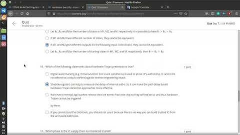 Coursera Hardware Security University Of Maryland Quiz Week 5 Answer