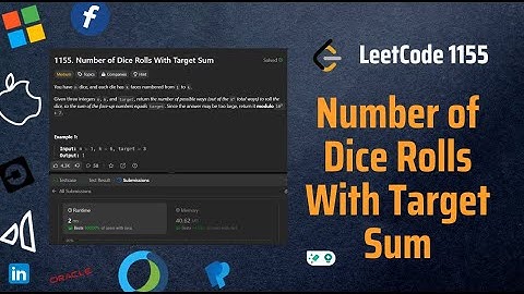 ✅Number of Dice Rolls With Target Sum - LeetCode 1155 - Recursion - Top Down - Bottom Up - DP