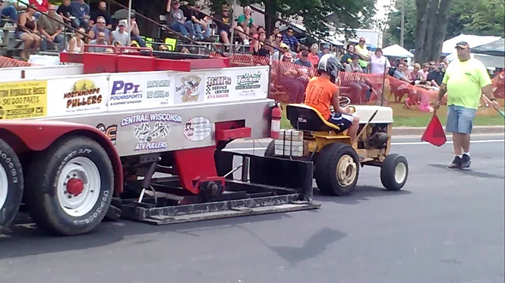 Logan pulling stock cub cadet 122