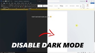 How To Turn OFF Dark Mode In Microsoft Word