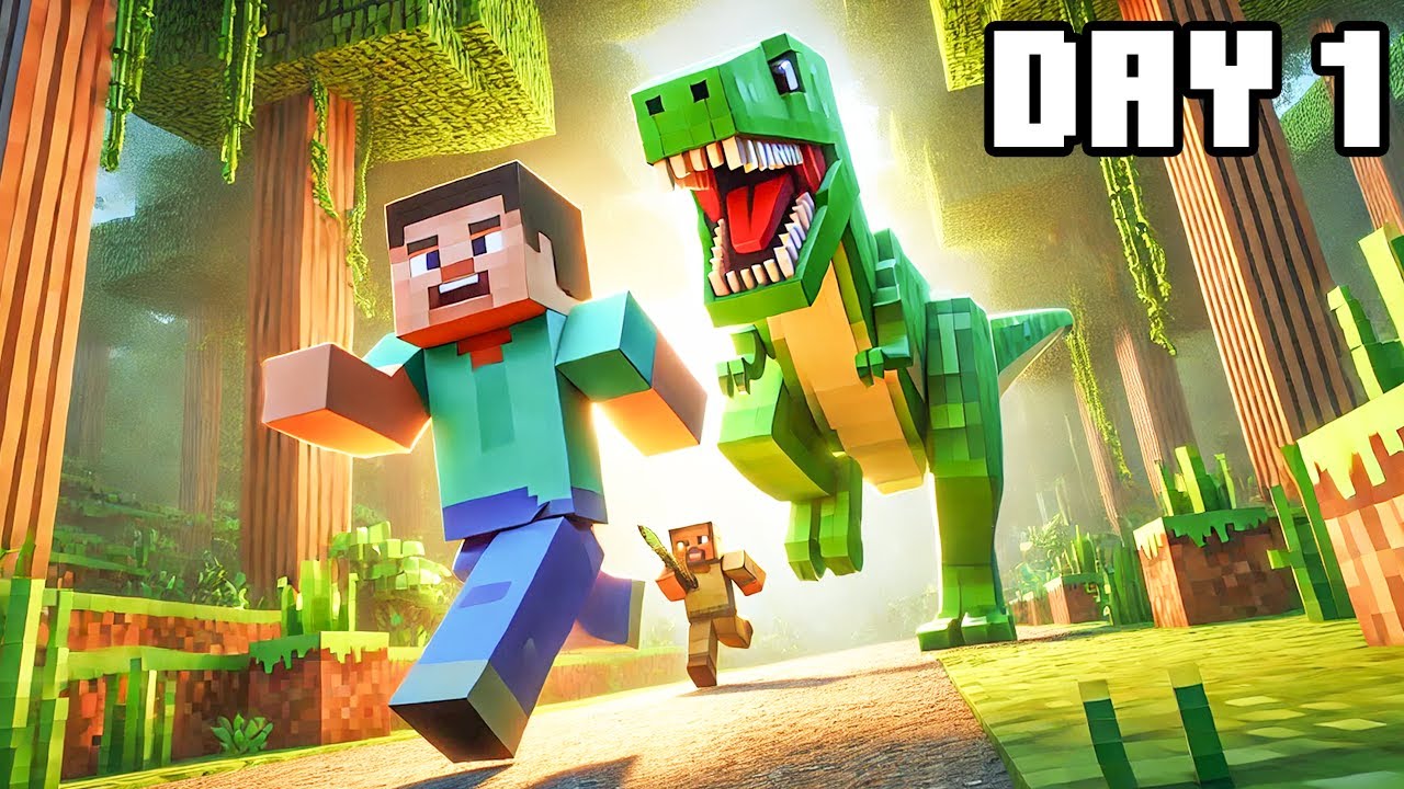 Вы застряли на САМОМ СТРАШНОМ острове Minecraft… с ДИНОЗАВРАМИ?!