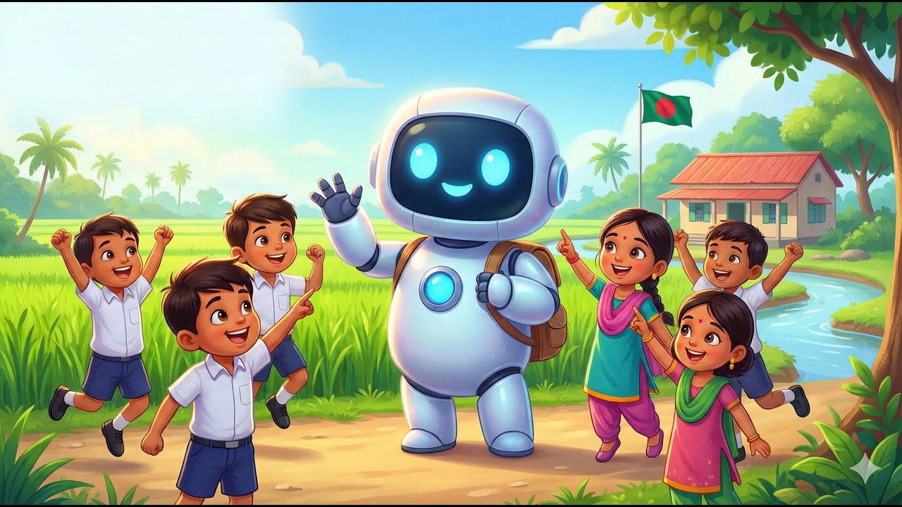 Robot Meets Rural Bangladesh | Educational Kids Cartoon