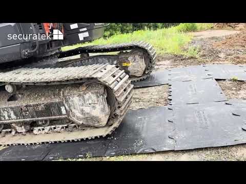 Scobaplate Bodenschutzplatte mit Bagger befahren