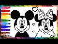 Drawing and Coloring Mickey Mouse and Minnie Mouse ⚫⚫❤️⚫🎀⚫ Drawings for Kids