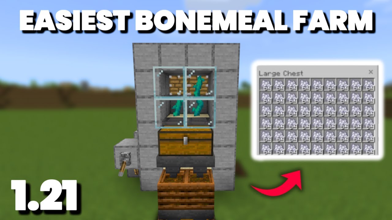 1.21 MINECRAFT BONEMEAL FARM TUTORIAL FOR BEDROCK EDITION - EASY AND ...