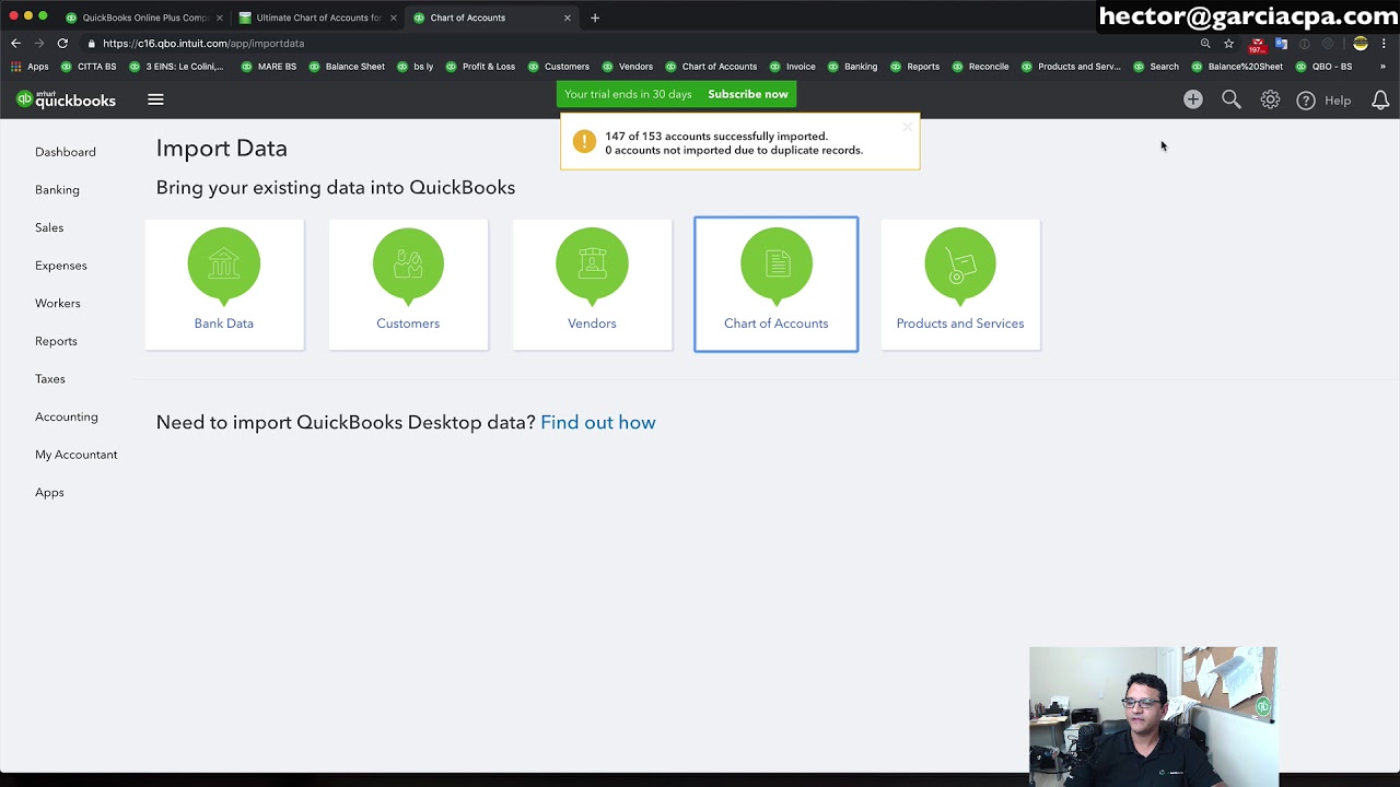 Quickbooks Chart Of Accounts Excel Template