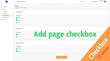 Add page checkbox in Laravel |  dashboard sample