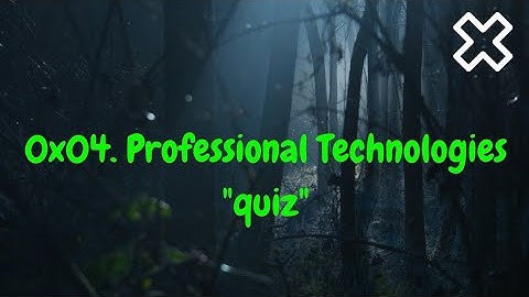 0x04  Professional Technologies  alx quiz